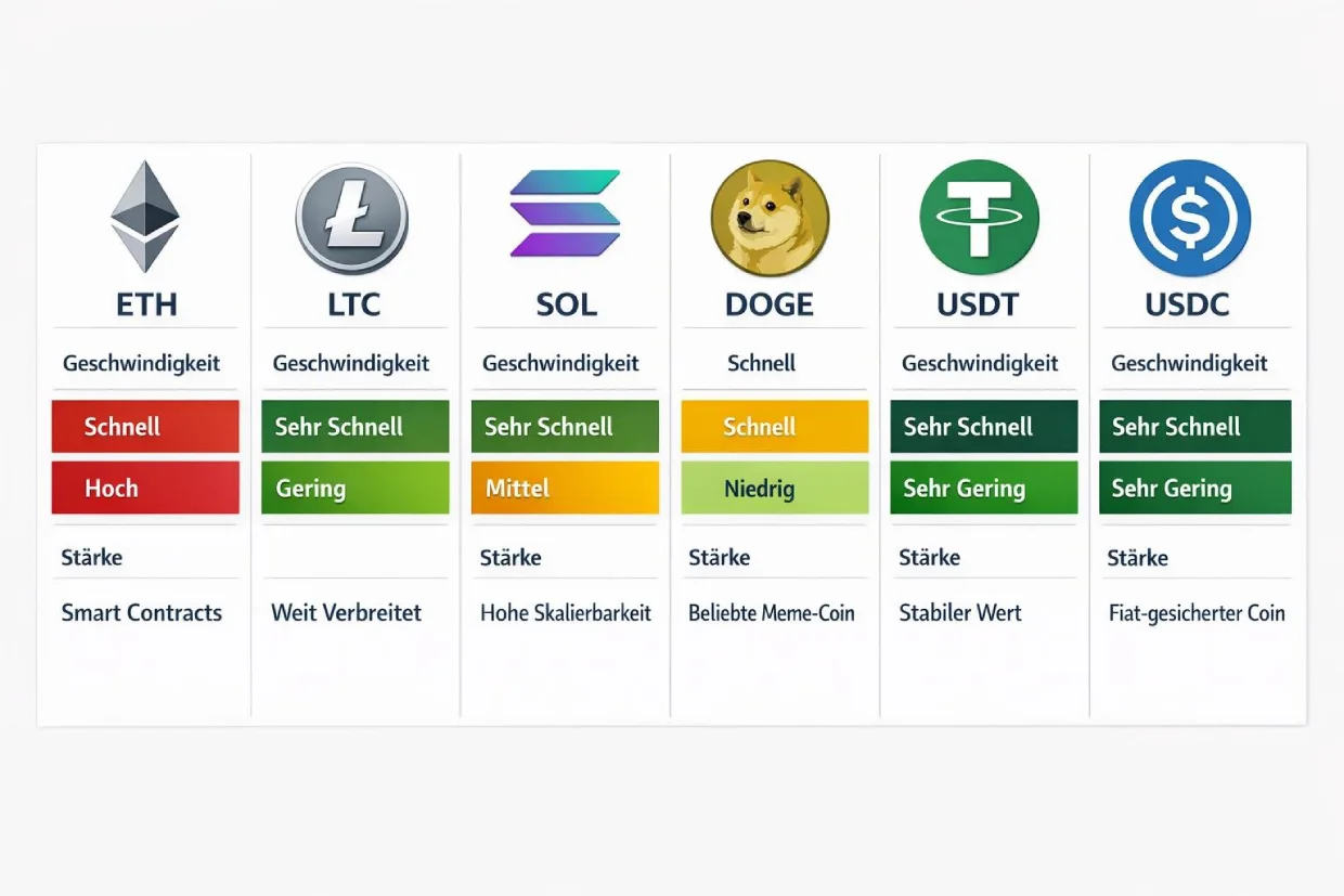 Krypto Casino Coins im Überblick mit Gebühren und Geschwindigkeit