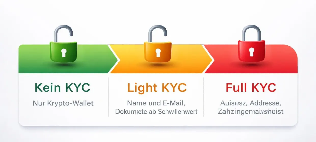 Drei KYC-Stufen im Casino ohne Verifizierung erklärt