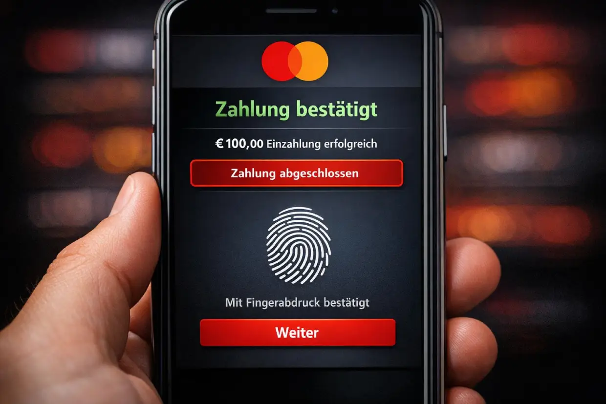 Mastercard Zahlung per Fingerabdruck im mobilen Online Casino