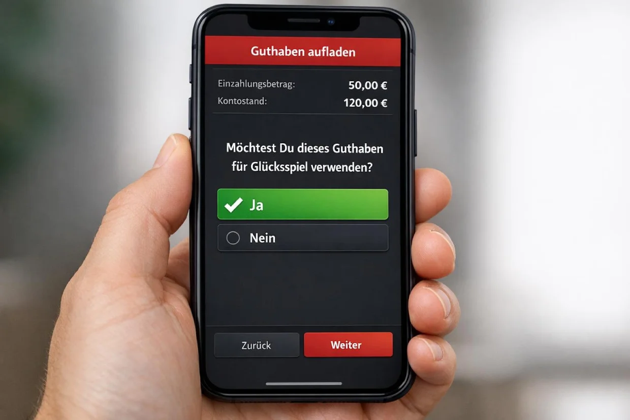 Neteller Gambling-Tagging Auswahl beim Wallet aufladen für das Online Casino