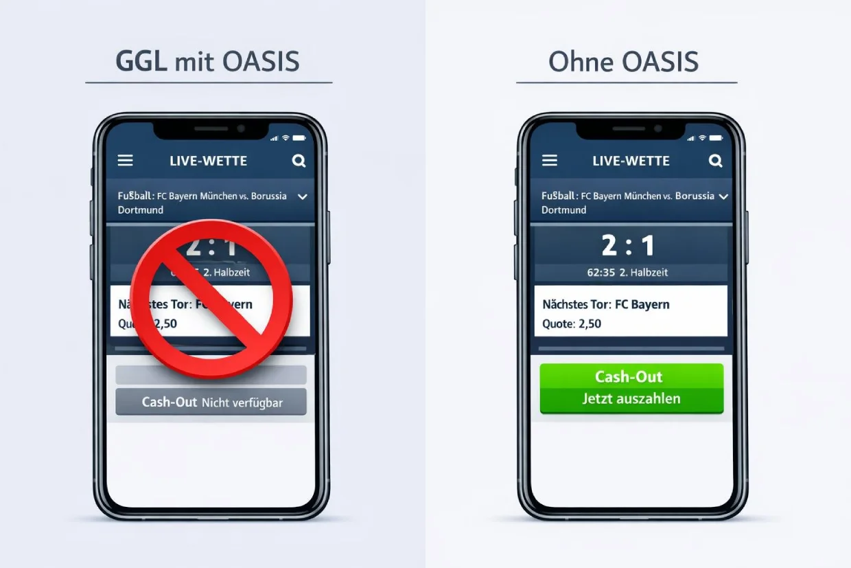 Wettanbieter ohne OASIS Live-Wette mit Cash-Out