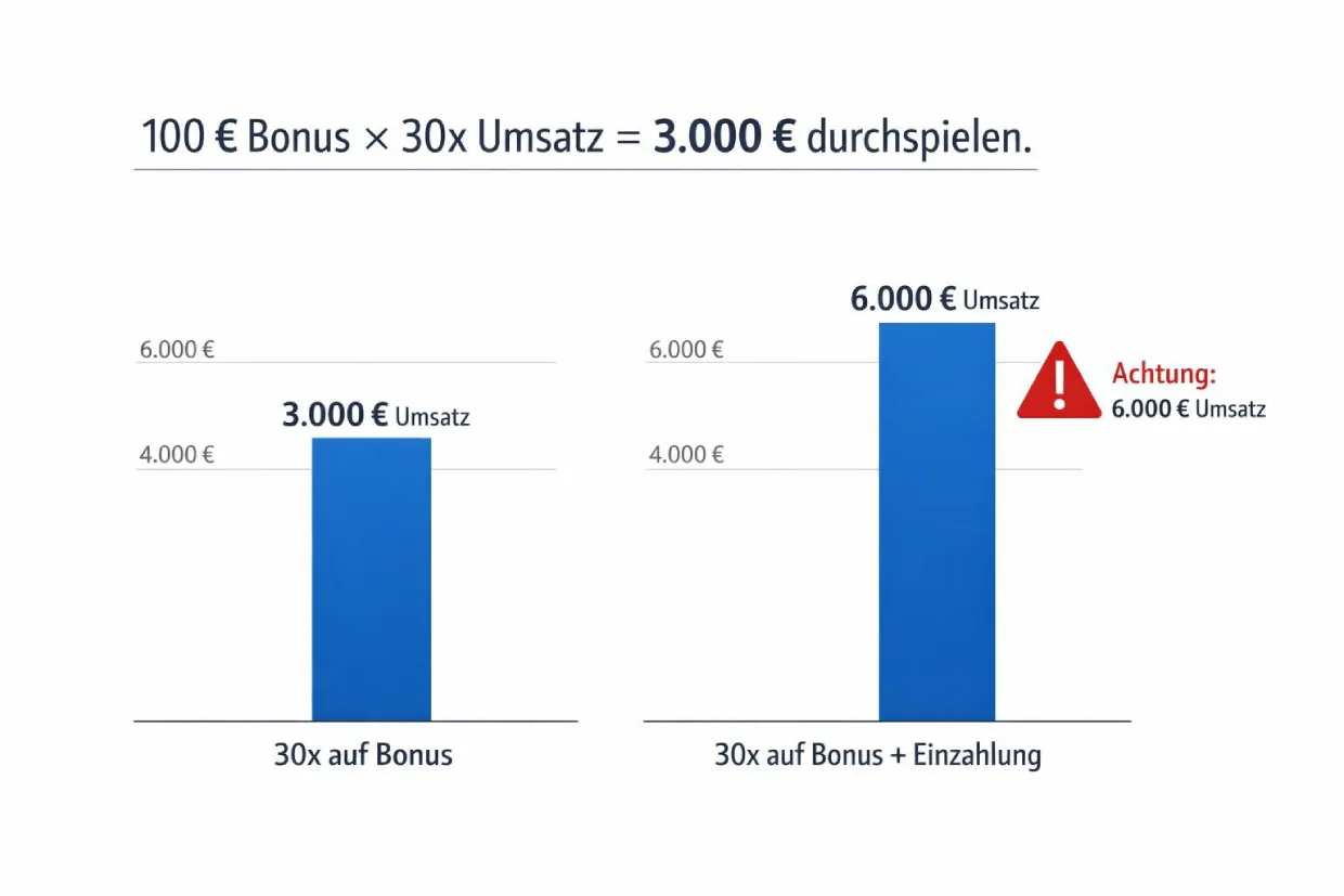 Online Casino Bonus Umsatzbedingungen Rechenbeispiel