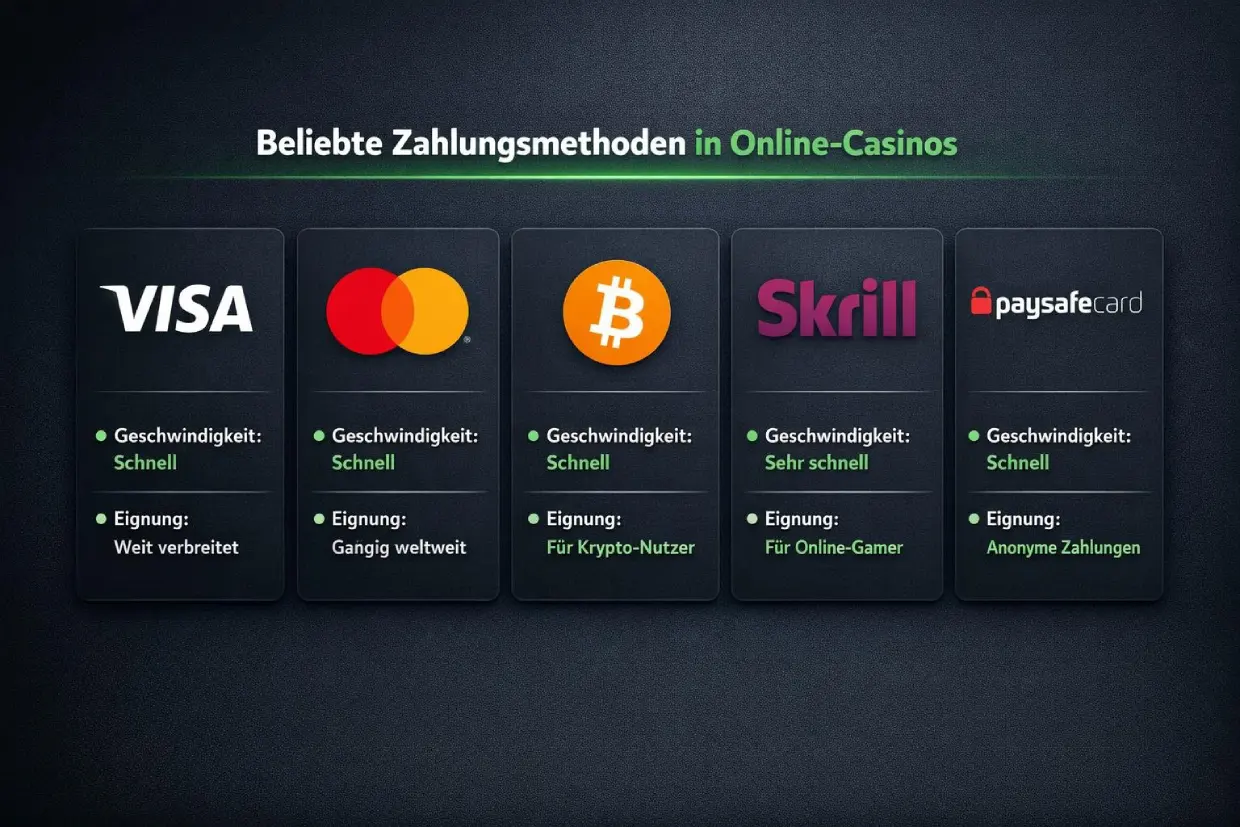 Online Casino Zahlungsmethoden Visa Bitcoin Skrill und mehr