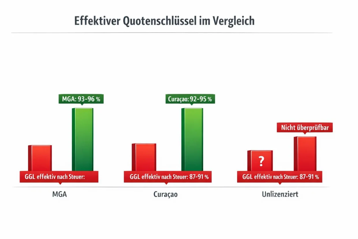 Quotenschlüssel Vergleich GGL vs internationale Wettanbieter