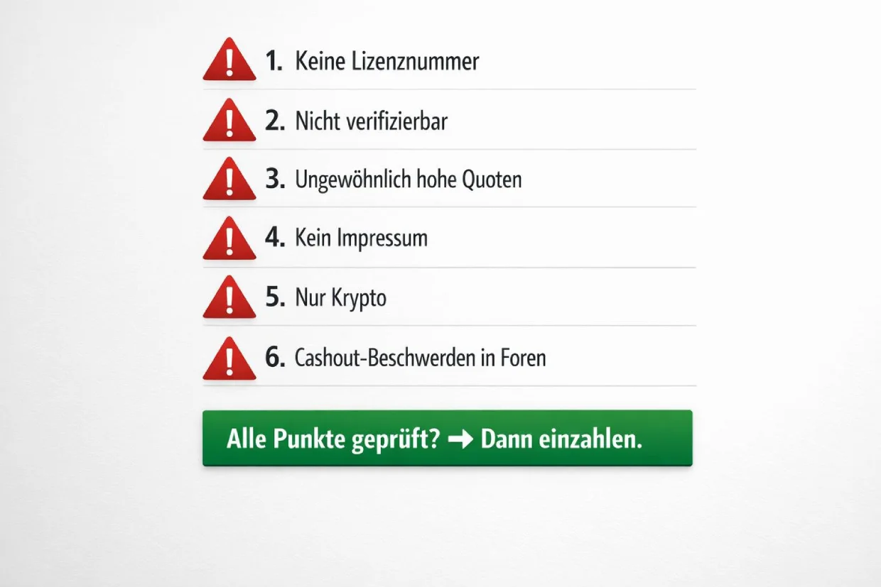 Sechs Warnsignale für unlizenzierte Wettanbieter erkennen
