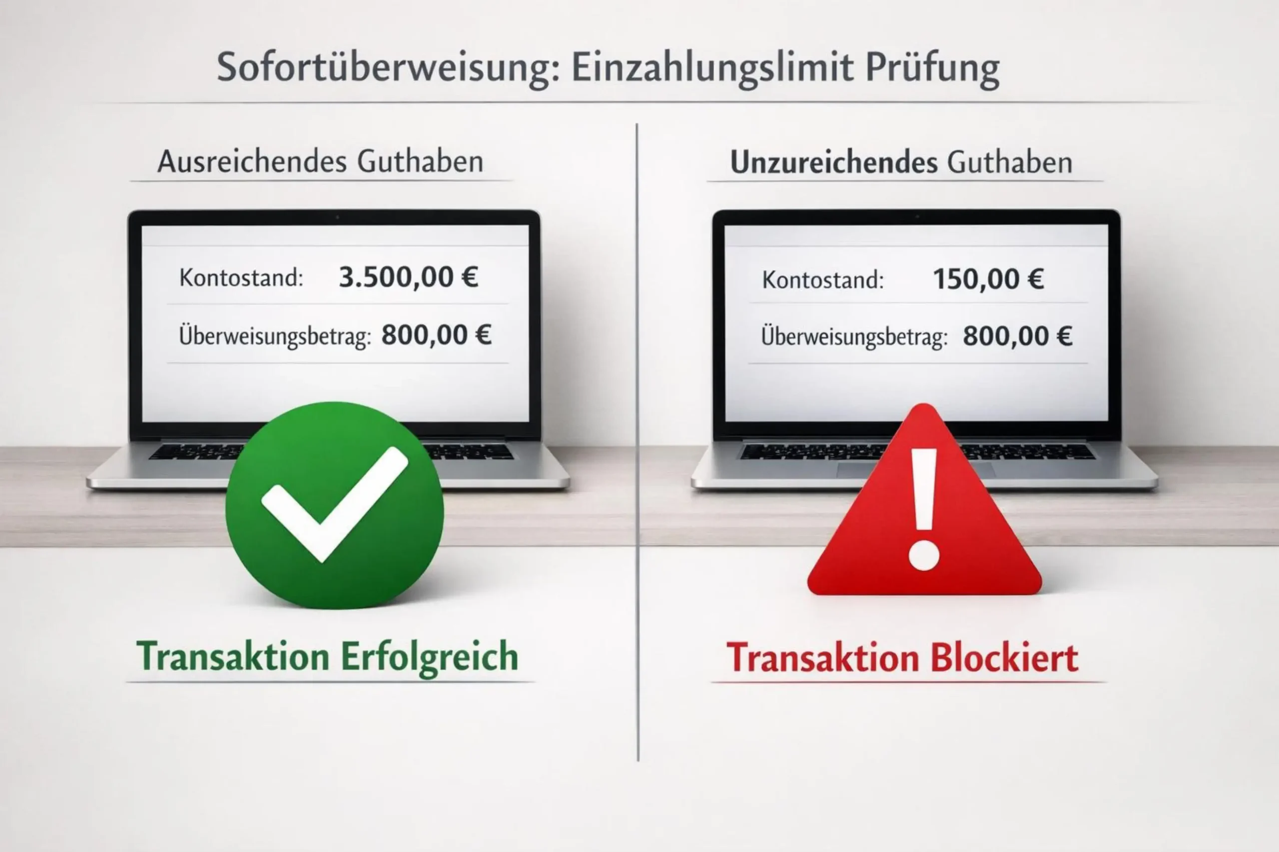 Sofortüberweisung Kontostand-Prüfung als Einzahlungsgrenze