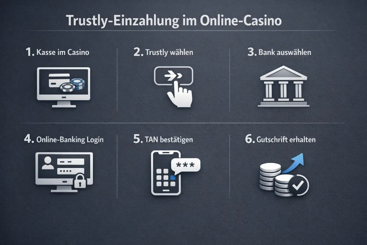 Schritt-für-Schritt-Anleitung für die Trustly-Einzahlung im Online Casino