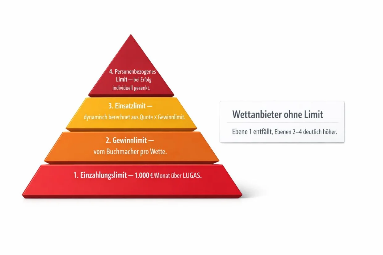 Vier Limit-Ebenen bei Sportwetten im Überblick
