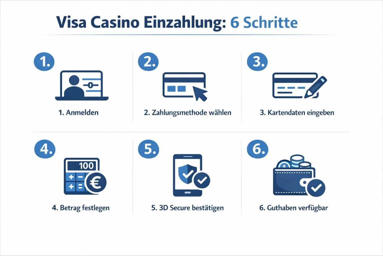 Schritt-für-Schritt Anleitung zur Visa Einzahlung im Online Casino