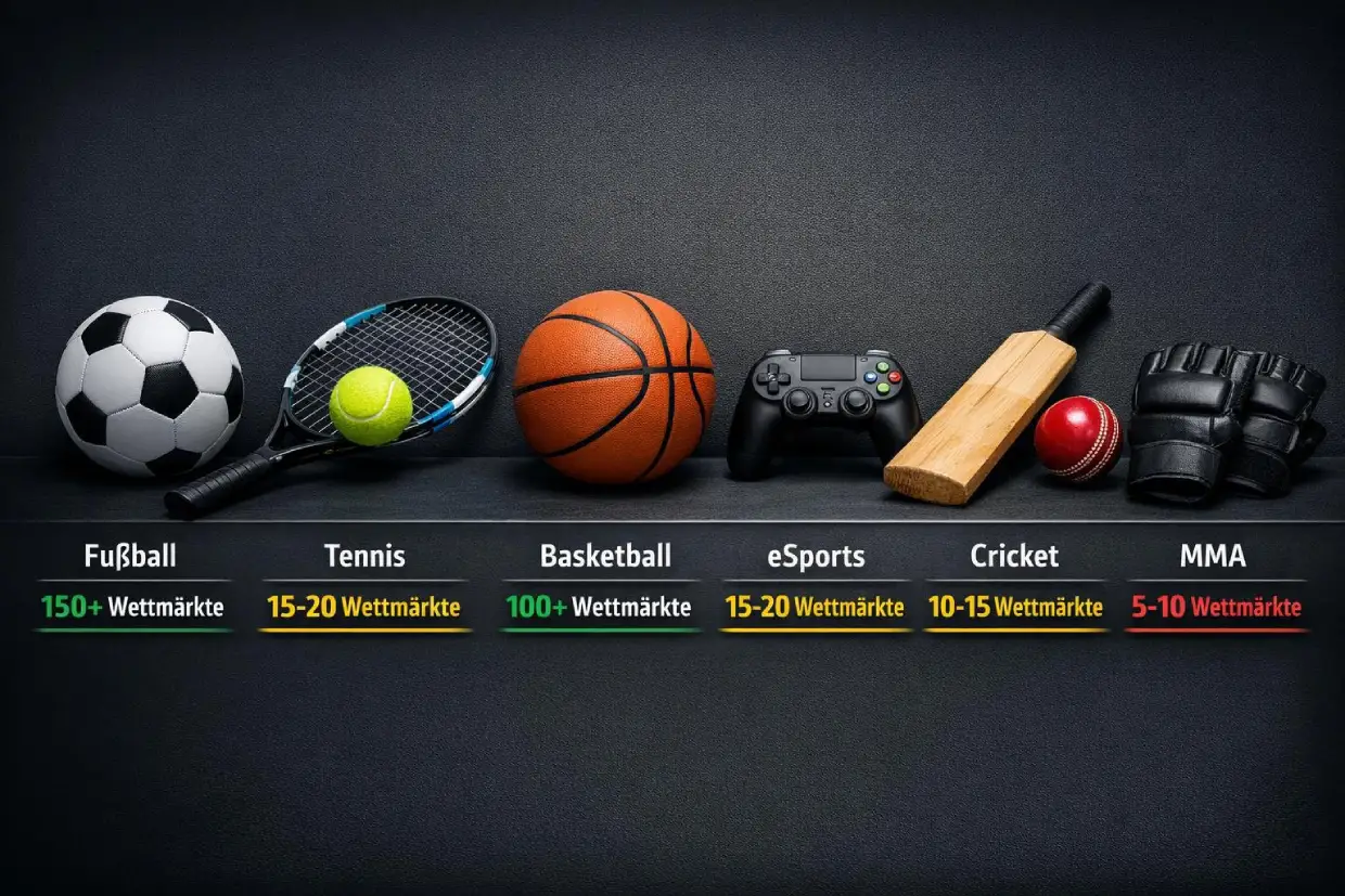 Wettmärkte beim Wettanbieter ohne OASIS nach Sportart