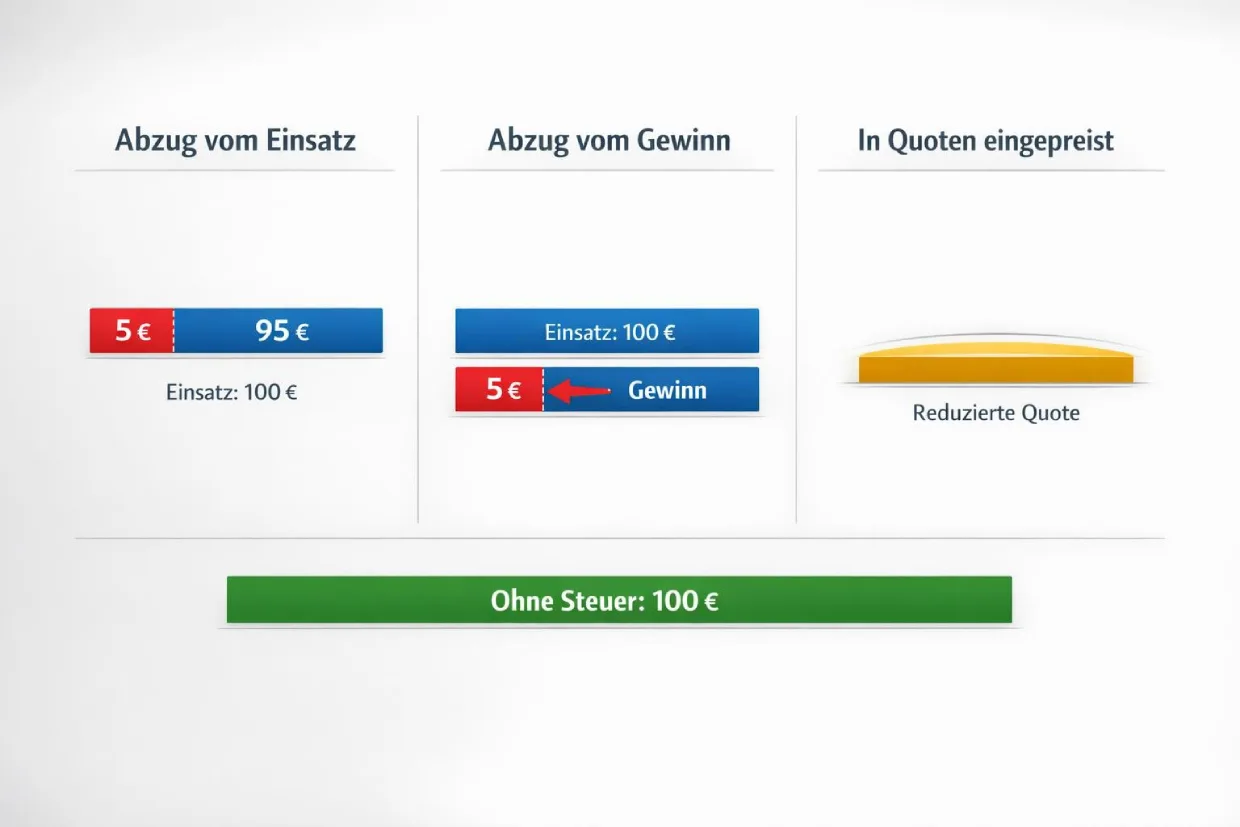 Drei Steuermodelle beim Wettanbieter im Vergleich